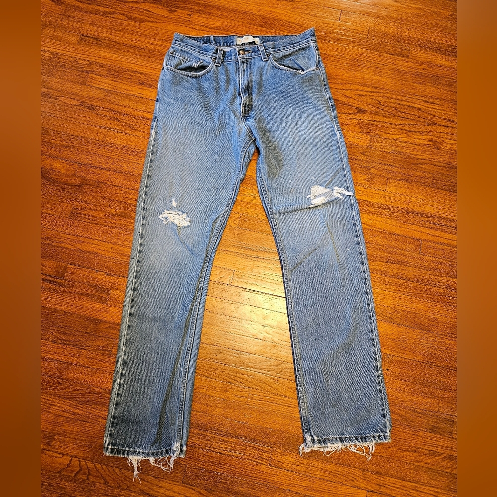 Levis Strauss Ripped And Distressed Jeans